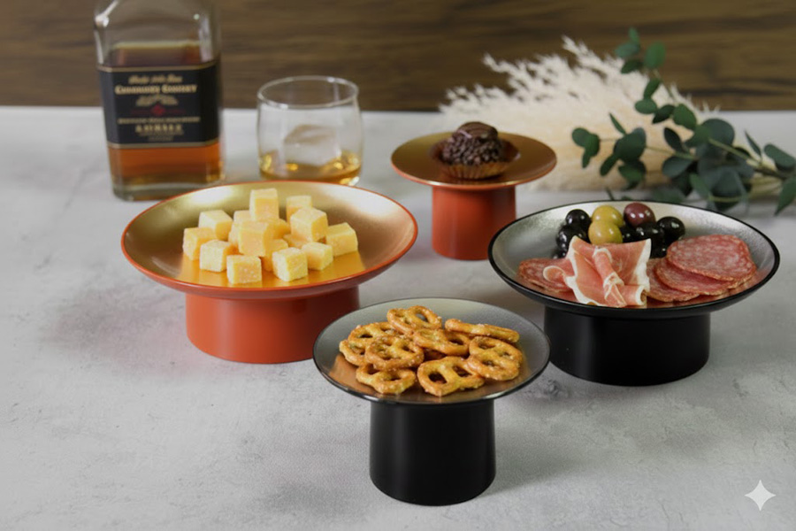 高坏 4.5 朱内金箔/黒内銀箔 漆器の井助