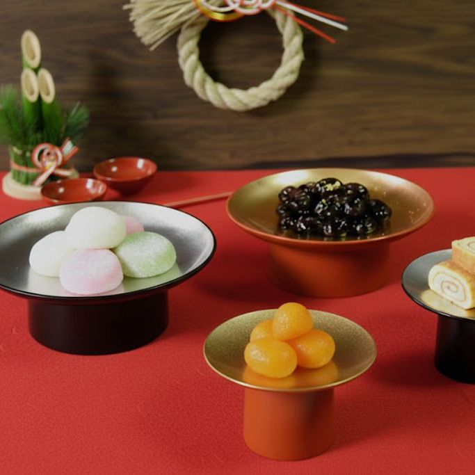 高坏 2.8 朱内金箔/黒内銀箔 漆器の井助