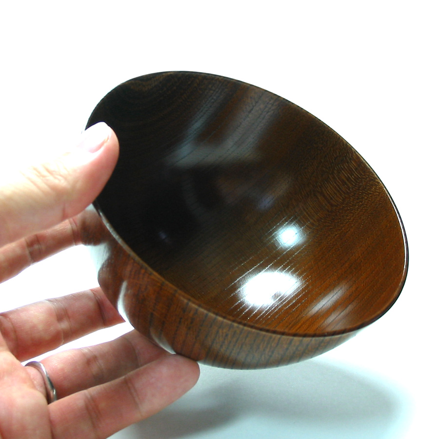 けやき汁椀 拭き漆 4.2寸 木製 漆塗り 木のお椀・味噌汁椀 漆器