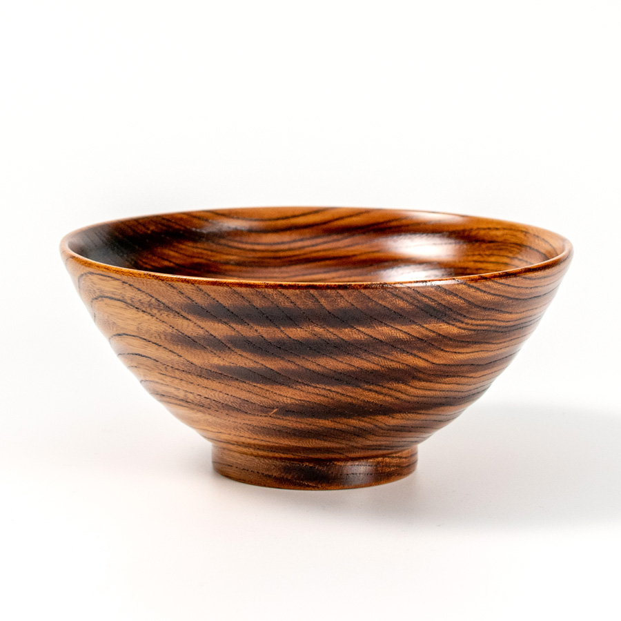 飯椀 波紋 摺漆 木製 漆塗り 木のご飯茶碗