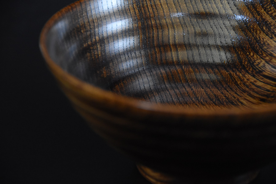 飯椀 波紋 摺漆 木製 漆塗り 木のご飯茶碗