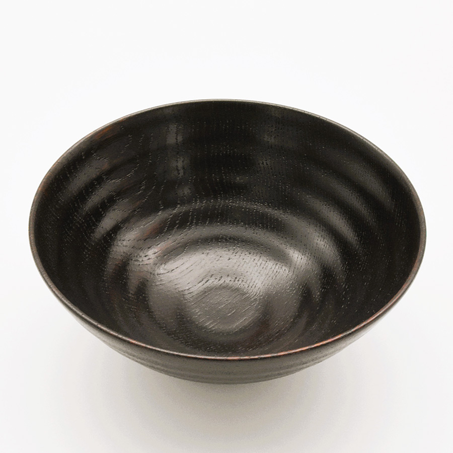 漆器 椀 黒白テクスチャー 木製台座付き 漆器 椀 黒白テクスチャー