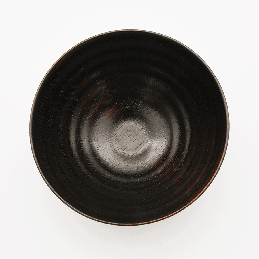 飯椀 波紋 摺漆 木製 漆塗り 木のご飯茶碗