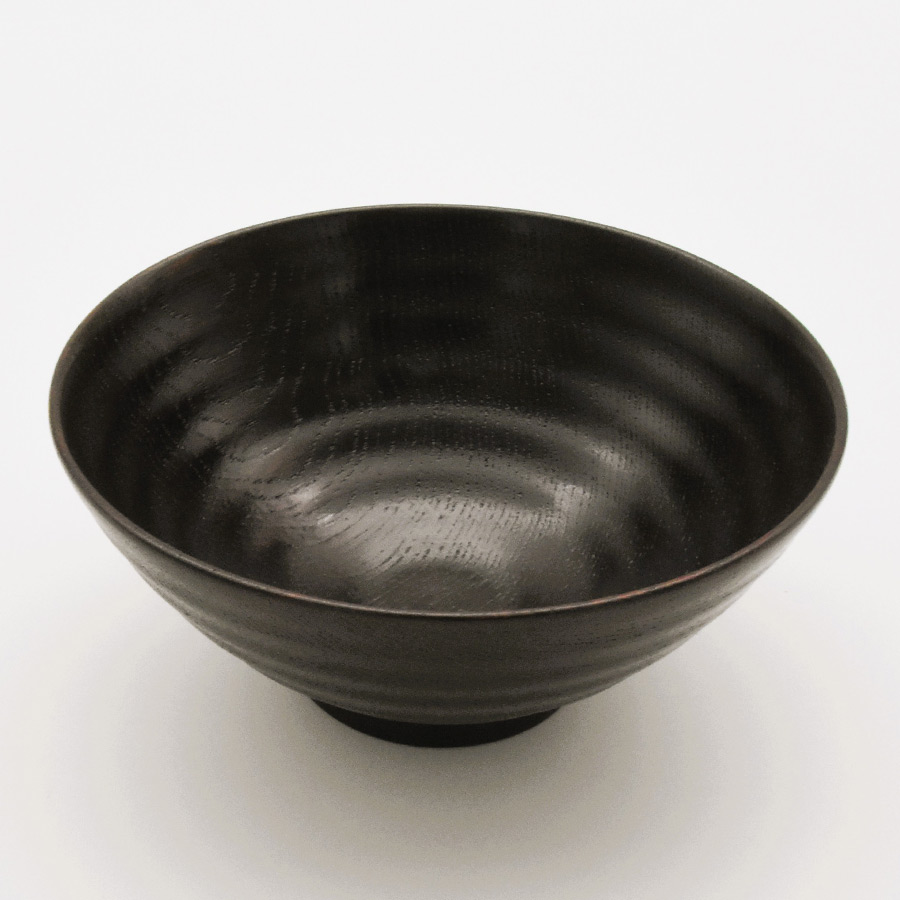 飯椀 波紋 摺漆 木製 漆塗り 木のご飯茶碗