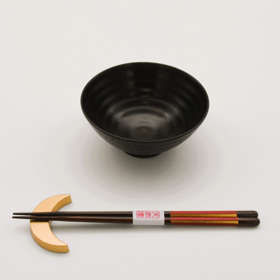 飯椀 波紋 摺漆 木製 漆塗り 木のご飯茶碗